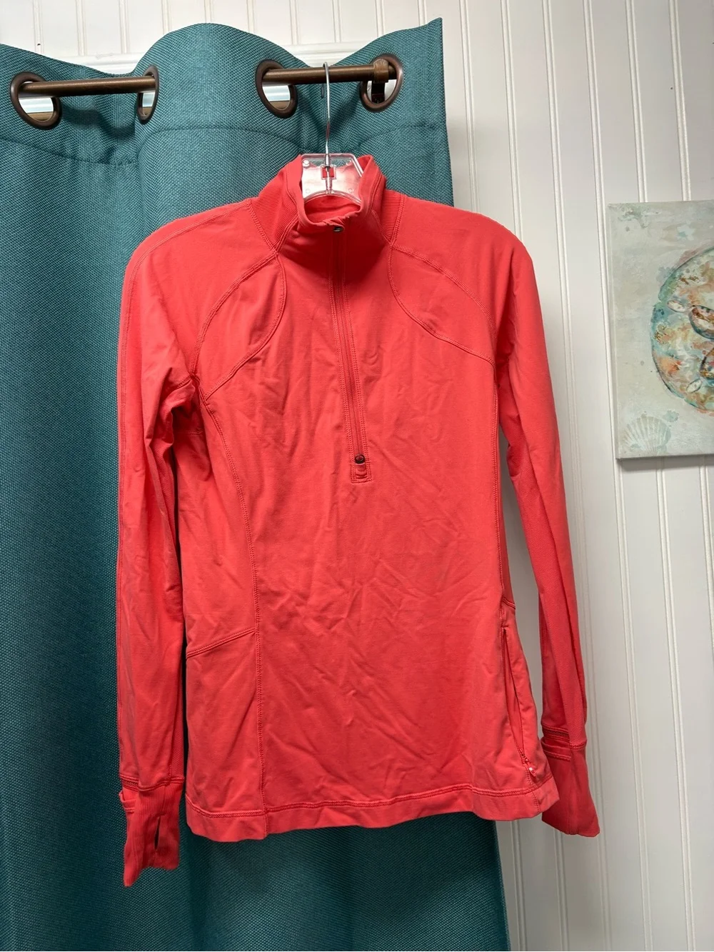 Lululemon 1/4 zip burnt orange top size 6